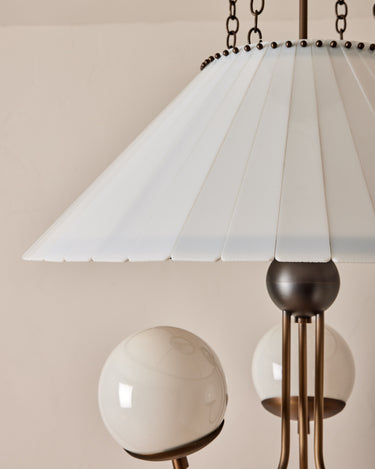 Robert True Ogden RTO Lighting - 24" Adele Milk Glass Chandelier - Three Milk Glass Globe - Milk Glass Panels#size_24"