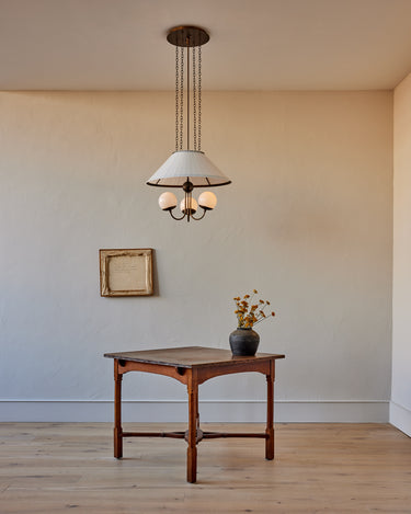 Robert True Ogden RTO Lighting - 24" Adele Milk Glass Chandelier - Three Milk Glass Globe - Milk Glass Panels#size_24"