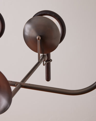 Robert True Ogden RTO Lighting Alice Chandelier Four Arm - Opal Glass - Dark Ash - Oil Rubbed Brass#finish_dark-wash-ash-oil-rubbed-brass