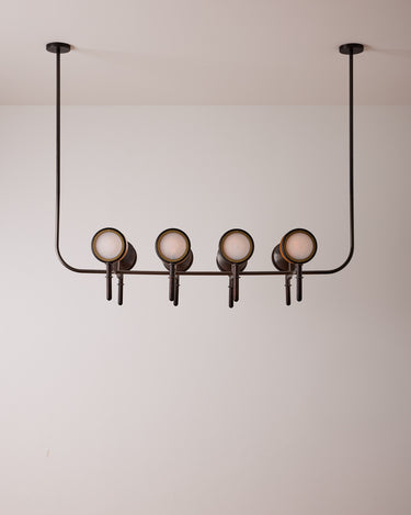 Robert True Ogden RTO Lighting Alice Chandelier Eight Arm - Opal Glass - Dark Ash Lens Holder - Oil Rubbed Brass#finish_dark-wash-ash-oil-rubbed-brass #glass_opal-glass