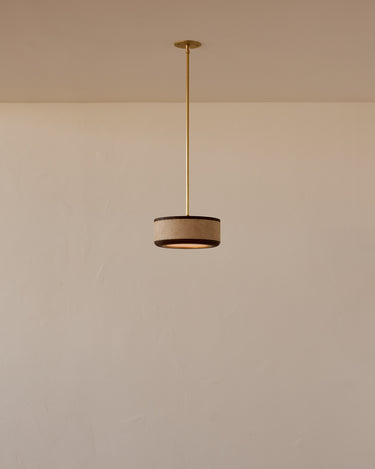 Robert True Ogden RTO Lighting 12" Nura Ceiling Fixture Pendant - Au Lait Leather#leather_au-lait-leather