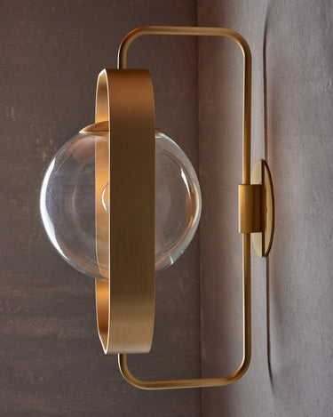 Robert True Ogden RTO Lighting - Olivia Wall Sconce - Brushed Satin Brass - Clear Glass Globe#finish_brushed-satin-brass #globe_clear-glass