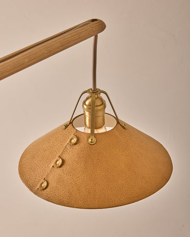 Robert True Ogden RTO Lighting - Three Arm Yaffa Chandelier - Natural Leather Shade#leather-shade_natural-leather