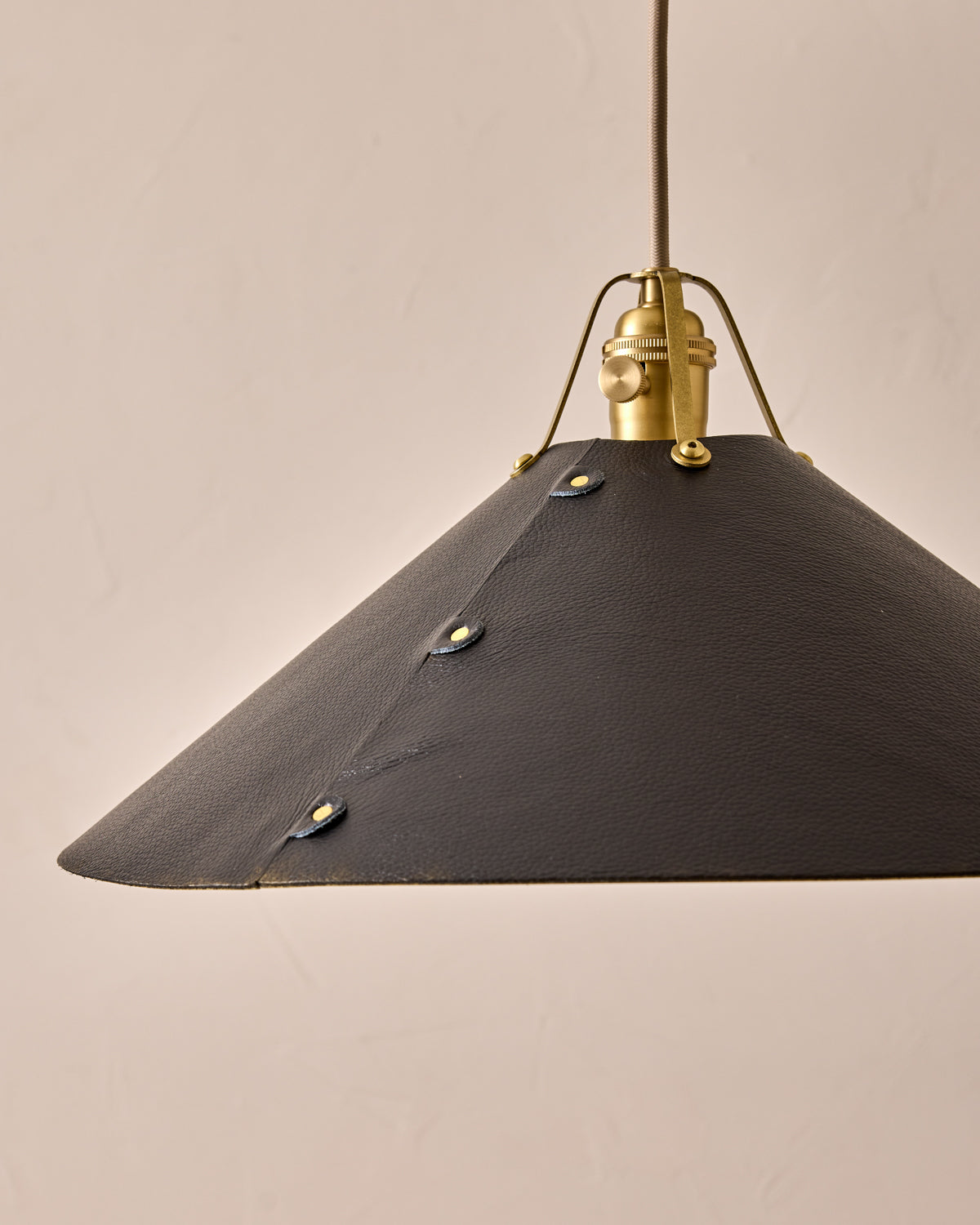 Robert True Ogden RTO Lighting - Extra Large Yaffa Swing Arm Sconce - Black Leather Shade - Natural Oak Arm - Oil Rubbed Brass Wall Brackets#leather-shade_black-leather