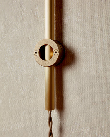 Robert True Ogden RTO Lighting - Ruth Wall Sconce - Brushed Satin Brass Armature with Tumbled Brass Wall Keep