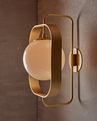 Robert True Ogden RTO Lighting - Olivia Wall Sconce - Brushed Satin Brass - Milk Glass Globe#finish_brushed-satin-brass #globe_milk-glass