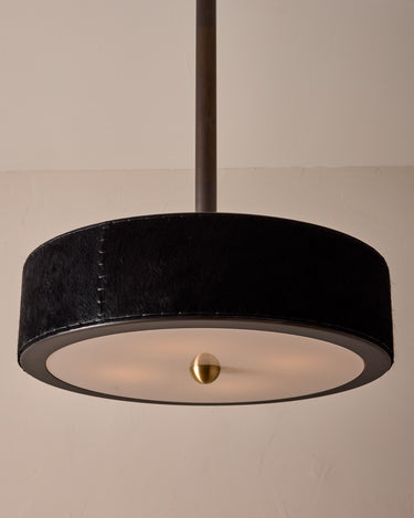 Robert True Ogden RTO Lighting Alina 24" Pendant  - Black Natural Hid Leather#natural-hide-leather_black
