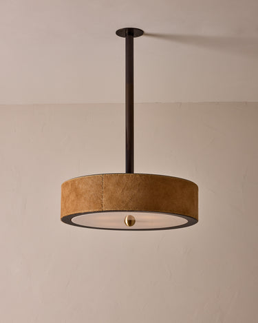 Robert True Ogden RTO Lighting Alina 24" Pendant  - Oat Natural Hid Leather#natural-hide-leather_oat
