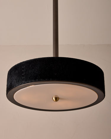 Robert True Ogden RTO Lighting Alina 18" Pendant  - Black Natural Hid Leather#natural-hide-leather_black