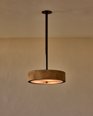 Robert True Ogden RTO Lighting Alina 18" Pendant  - Oat Natural Hid Leather#natural-hide-leather_oat