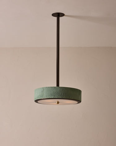 Robert True Ogden RTO Lighting Alina 18" Pendant  - Seafoam Natural Hid Leather#natural-hide-leather_sea-foam