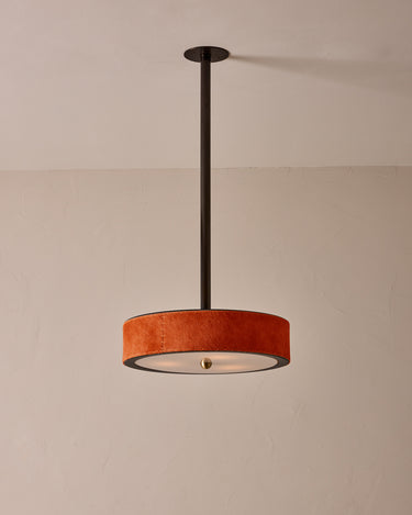 Robert True Ogden RTO Lighting Alina 18" Pendant  - Sienna Natural Hid Leather#natural-hide-leather_sienna