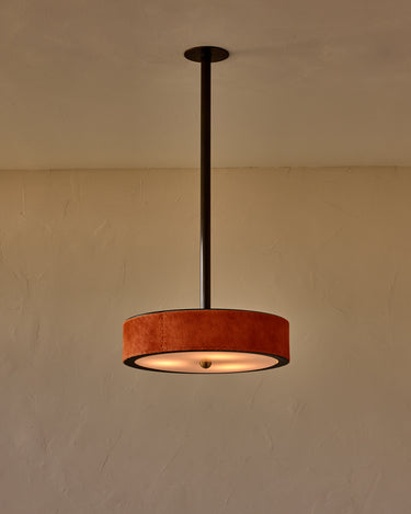 Robert True Ogden RTO Lighting Alina 18" Pendant  - Sienna Natural Hid Leather#natural-hide-leather_sienna