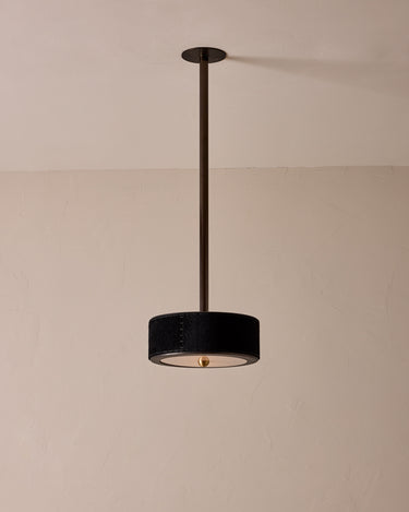 Robert True Ogden RTO Lighting Alina 12" Pendant  - Black Natural Hid Leather#natural-hide-leather_black