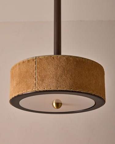 Robert True Ogden RTO Lighting Alina 12" Pendant  - Oat Natural Hid Leather#natural-hide-leather_oat