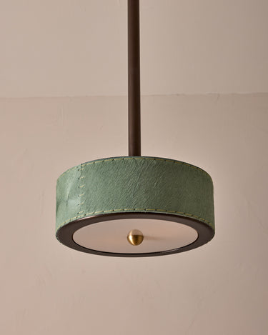 Robert True Ogden RTO Lighting Alina 12" Pendant  - Seafoam Natural Hid Leather#natural-hide-leather_sea-foam