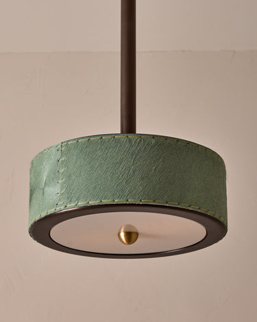 Robert True Ogden RTO Lighting Alina 12" Pendant  - Seafoam Natural Hid Leather#natural-hide-leather_sea-foam