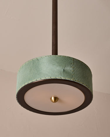 Robert True Ogden RTO Lighting Alina 12" Pendant  - Seafoam Natural Hid Leather#natural-hide-leather_sea-foam