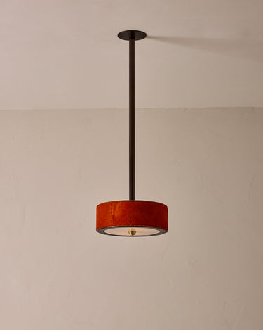 Robert True Ogden RTO Lighting Alina 12" Pendant  - Sienna Natural Hid Leather#natural-hide-leather_sienna