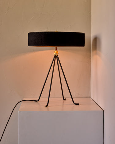 Robert True Ogden RTO Lighting Alina Table Lamp - Black Natural Hid Leather#natural-hide-leather_black