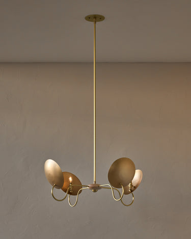 Robert True Ogden RTO Lighting Arlo Chandelier - Four Arm - Brushed Satin Brass and Bronze#size_four-arm