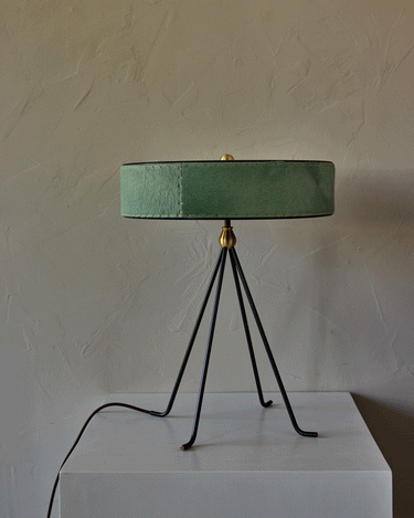 Robert True Ogden RTO Lighting Alina Table Lamp - Seafoam Natural Hid Leather#natural-hide-leather_sea-foam