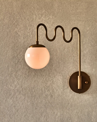 Robert True Ogden RTO Lighting Cecil Wall Sconce - Antique Brass - Clear Glass Globe#finish_antique-brass #glass_milk-glass