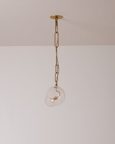 Robert True Ogden RTO Lighting Small Lou Pendant Clear Glass#glass_opal-glass