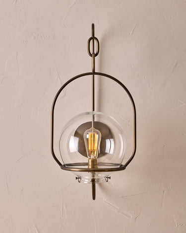 Robert True Ogden RTO Lighting - Large Emil Sconce - Brushed Satin Nickel - 10" Clear Glass Globe#finish_antique-brass #glass_clear-glass