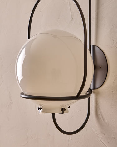 Robert True Ogden RTO Lighting - Large Emil Sconce - Oil Rubbed Brass - 10" Milk Glass Globe#finish_oil-rubbed-brass #glass_milk-glass