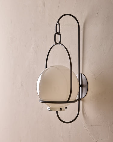 Robert True Ogden RTO Lighting - Large Emil Sconce - Oil Rubbed Brass - 10" Milk Glass Globe#finish_oil-rubbed-brass #glass_milk-glass