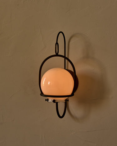 Robert True Ogden RTO Lighting - Small Emil Lantern Sconce - Oil Rubbed Brass - 6" Milk Glass Globe#finish_oil-rubbed-brass #glass_milk-glass