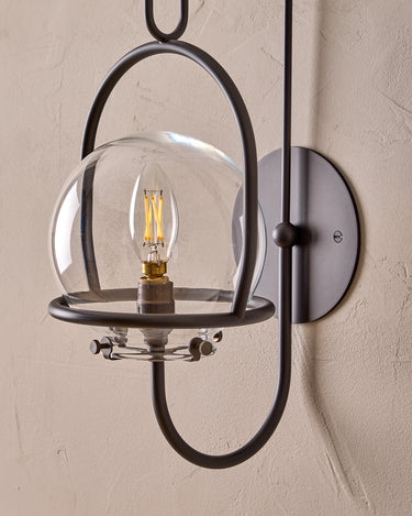 Robert True Ogden RTO Lighting - Small Emil Lantern Sconce - Oil Rubbed Brass - 6" Clear Glass Globe#finish_oil-rubbed-brass #glass_clear-glass