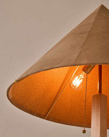 Robert True Ogden RTO Lighting Anouck Floor Lamp  - Clear Maple#wood-finish_clear-maple #shade-color_beige