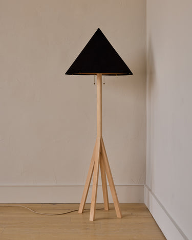 Robert True Ogden RTO Lighting Anouck Floor Lamp  - Clear Maple#wood-finish_clear-maple #shade-color_anthracite