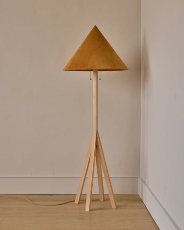 Robert True Ogden RTO Lighting Anouck Floor Lamp  - Clear Maple#wood-finish_clear-maple #shade-color_camel