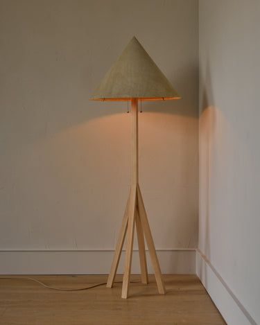Robert True Ogden RTO Lighting Anouck Floor Lamp  - Clear Maple#wood-finish_clear-maple #shade-color_stone