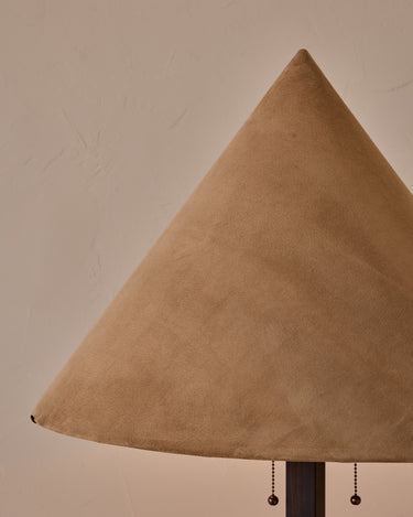 Robert True Ogden RTO Lighting Anouck Floor Lamp  - Dark Wash Maple#wood-finish_dark-wash-maple #shade-color_beige