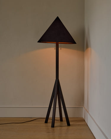 Robert True Ogden RTO Lighting Anouck Floor Lamp  - Dark Wash Maple#wood-finish_dark-wash-maple #shade-color_anthracite