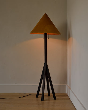Robert True Ogden RTO Lighting Anouck Floor Lamp  - Dark Wash Maple#wood-finish_dark-wash-maple #shade-color_camel
