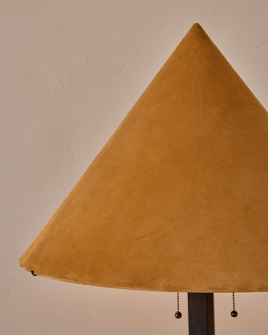 Robert True Ogden RTO Lighting Anouck Floor Lamp  - Dark Wash Maple#wood-finish_dark-wash-maple #shade-color_camel