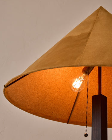 Robert True Ogden RTO Lighting Anouck Floor Lamp  - Dark Wash Maple#wood-finish_dark-wash-maple #shade-color_camel