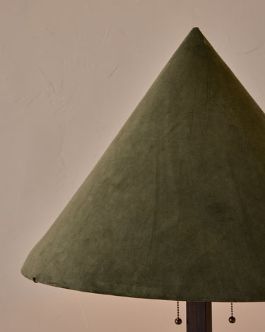 Robert True Ogden RTO Lighting Anouck Floor Lamp  - Dark Wash Maple#wood-finish_dark-wash-maple #shade-color_loden
