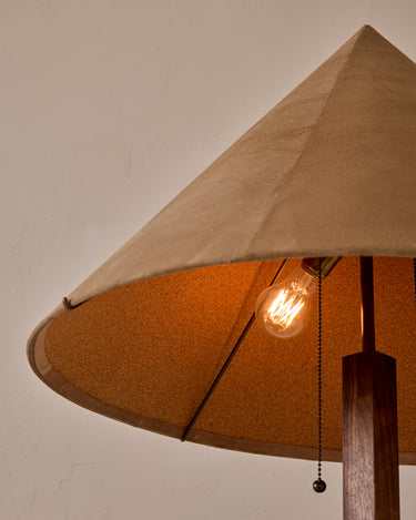 Robert True Ogden RTO Lighting Anouck Floor Lamp  - Walnut#wood-finish_walnut #shade-color_beige