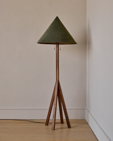 Robert True Ogden RTO Lighting Anouck Floor Lamp  - Walnut#wood-finish_walnut #shade-color_loden