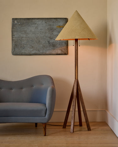 Robert True Ogden RTO Lighting Anouck Floor Lamp  - Walnut#wood-finish_walnut #shade-color_beige