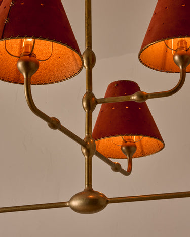 Robert True Ogden RTO Lighting Tulip Chandelier 36 inch Width - Brick Suede#shade-color_brick