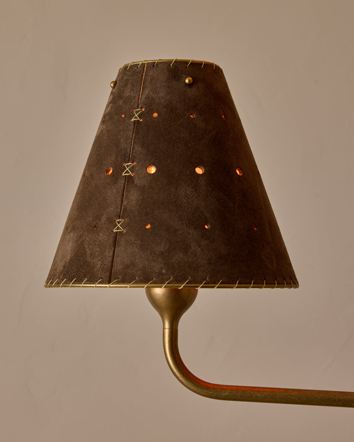 Robert True Ogden RTO Lighting Tulip Chandelier 48 inch Width - Dark Taupe Suede#shade-color_dark-taupe