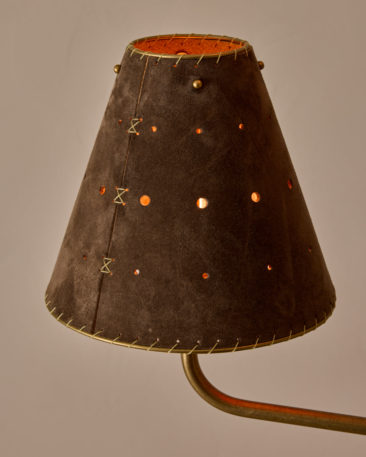 Robert True Ogden RTO Lighting Tulip Chandelier 36 inch Width - Dark Taupe Suede#shade-color_dark-taupe