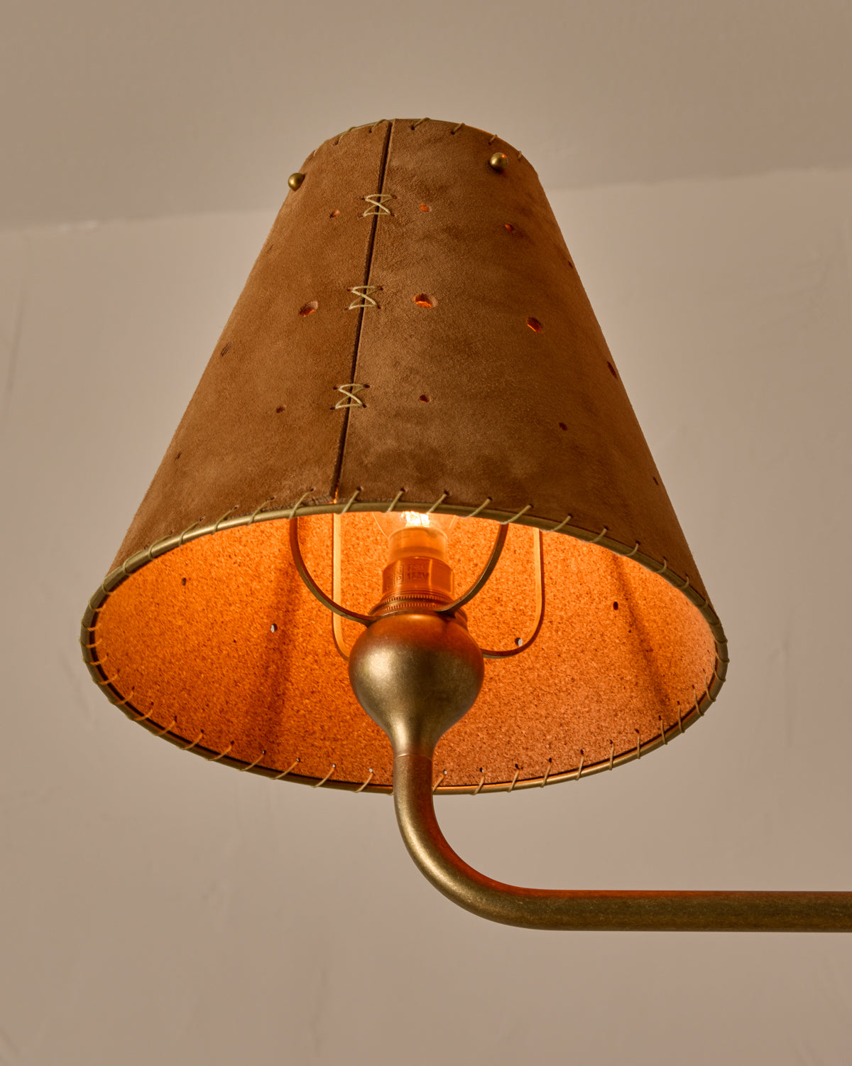 Robert True Ogden RTO Lighting Tulip Chandelier 36 inch Width - Saddle Suede#shade-color_saddle